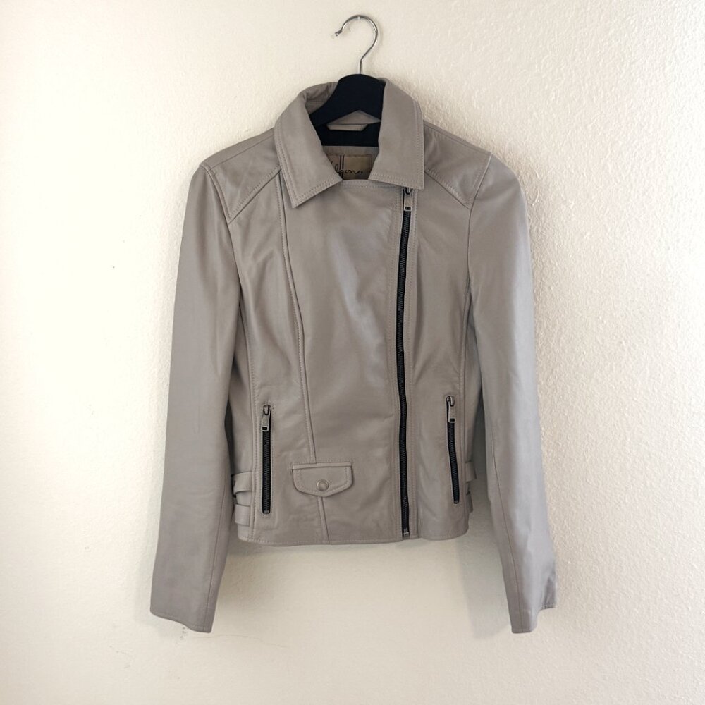 Wilson's Leather light gray moto jacket